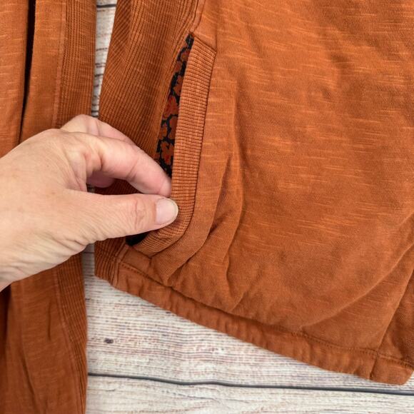 Saturday Sunday Anthropologie Cowl Neck Snap Down Shacket Womens Large Rust - Picture 5 of 10